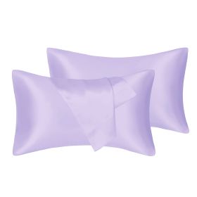 75D Satin Artificial Silk Pillowcase (Option: Purple-King 20X36in)