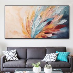 Handmade Oil Painting Abstract Peacock Feather Painting Feather Landscape Furniture Decor Hand Muscle Oil Painting Modern Art Minimalist Living Room W (Style: 01, size: 60X120cm)