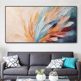 Handmade Oil Painting Abstract Peacock Feather Painting Feather Landscape Furniture Decor Hand Muscle Oil Painting Modern Art Minimalist Living Room W (Style: 01, size: 70x140cm)