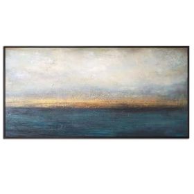 100% Handmade Large Size Abstract Painting Large Blue Painting Texture Art Oil Painting For Living Room Corridor Decoration Art (size: 40x80cm)