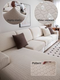 1 PC Sofa Cover Elastic All Inclusive Universal Set All Season Universal Anti Cat Scratch Sofa Cushion Cover (Color: Beige, size: L-shaped sofa)