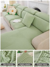 1 Pc Yunliu Jacquard Velvet Sofa Cover Full Package Anti Cat Scratch Sofa Cover Elastic Full Package Universal Four Seasons Sofa Hat (Color: Green, size: Sofa head cover)