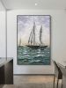 Hand Painted Impressionism Sunrise Seascape Abstract Oil Painting Canvas Art Poster Picture Wall House Decoration Mural