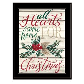 "Home For Christmas" by Artisan Cindy Jacobs, Ready to Hang Framed Print, Black Frame (Color: as Pic)