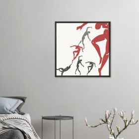 Dynamic Dancers Premium Wooden Framed happy painting (Size-: 24x36", Frame: Black - Wood - White)