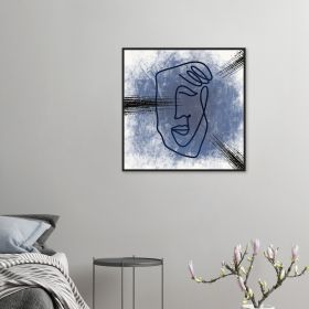 Abstract Serenity Wooden Framed Poster Design By HadiArts (Frame: Black - Dark wood - wood color - white wood, Color and Size: Blue - 28x28)