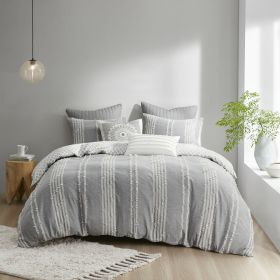 3 Piece Cotton Jacquard Duvet Cover Set (Color: as Pic)