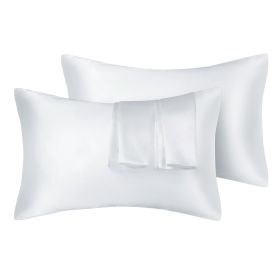 75D Satin Artificial Silk Pillowcase (Option: White-Queen 20X30in)