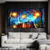 Hand Painted Night Thick Modern Canvas Oil Paintings Wall Art Abstract Landscape Pictures For Living Room Home Decoration