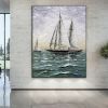 Hand Painted Impressionism Sunrise Seascape Abstract Oil Painting Canvas Art Poster Picture Wall House Decoration Mural