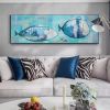 Hand Painted Oil Painting Modern Abstract Fish Family Living Room Hallway Bedroom Luxurious Decorative Painting