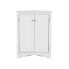 Triangle Bathroom Storage Cabinet with Adjustable Shelves, Freestanding Floor Cabinet for Home Kitchen