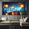 Hand Painted Night Thick Modern Canvas Oil Paintings Wall Art Abstract Landscape Pictures For Living Room Home Decoration