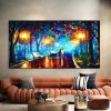 Hand Painted Night Thick Modern Canvas Oil Paintings Wall Art Abstract Landscape Pictures For Living Room Home Decoration