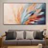 Handmade Oil Painting Abstract Peacock Feather Painting Feather Landscape Furniture Decor Hand Muscle Oil Painting Modern Art Minimalist Living Room W