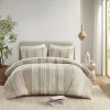 3 Piece Striped Cotton Duvet Cover Set