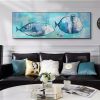 Hand Painted Oil Painting Modern Abstract Fish Family Living Room Hallway Bedroom Luxurious Decorative Painting