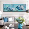 Hand Painted Oil Painting Modern Abstract Fish Family Living Room Hallway Bedroom Luxurious Decorative Painting